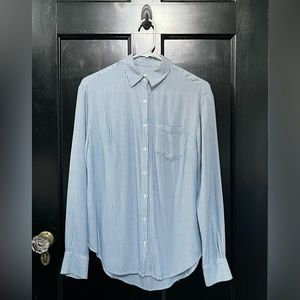 Blue and White Blouse
